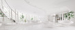 Modern weiss apartment interior panorama 3d render