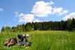 Wandern Wanderschuh Blumenwiese