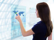 Woman works with future display Woman works with future display
