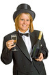 Frau mit Chapeau Claque