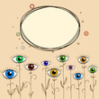 Vector: Vector abstract background with floral eyes Vector abstract background with floral eyes