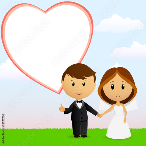 Cute Cartoon Backgrounds on Cute Cartoon Wedding Couple With Background    Alexeyzet  32372700