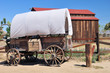 Covered wagon and barn Covered wagon and barn