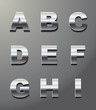 shiny metal letters in chrome