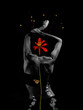 Flower woman isolated on black