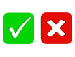 yes and wrong square check mark signs