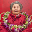 90 years old woman on her birthday party.