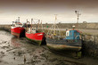 3 Fishing Boats At Low Tide Dublin