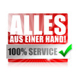 Alles aus einer Hand! 100% Service! Button, Icon Alles aus einer Hand! 100% Service! Button, Icon