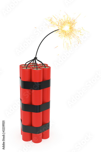 Ilustración: Dynamite with burning wick Dynamite with burning wick