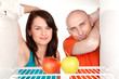 Couple with apples