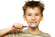 Child brushing teeth