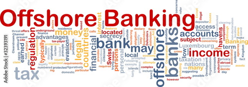 Illustration: Offshore banking background concept Offshore banking background concept