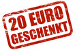 Grunge Stempel rot 20 EURO GESCHENKT