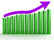 The graph of growth of purple  №1