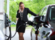 woman in petrol station woman in petrol station