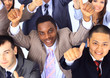business man and his team isolated over a white background