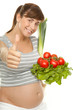 daumen hoch zu salat und tomaten schwanger daumen hoch zu salat und tomaten schwanger
