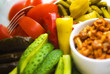 Selection of marinated vegetables