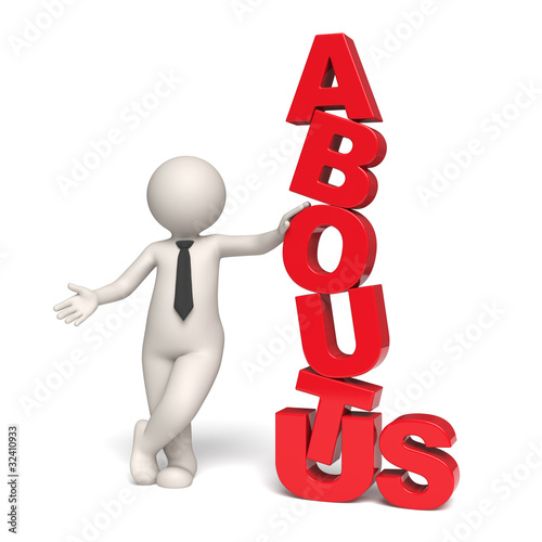 Illustration: About us - 3d business man About us - 3d business man
