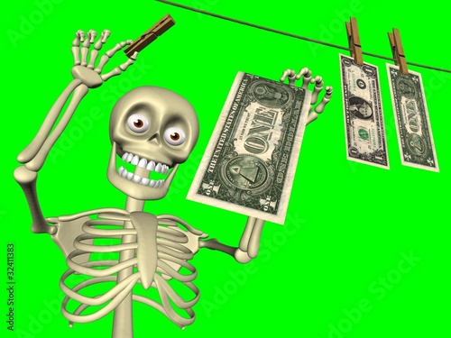 Illustration: Cartoon - money laundering Cartoon - money laundering