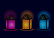 Beautiful Egyptian lamps - Vector Illustration