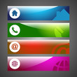 Vector: Home, phone, internet and email. Set of design elements. Home, phone, internet and email. Set of design elements.