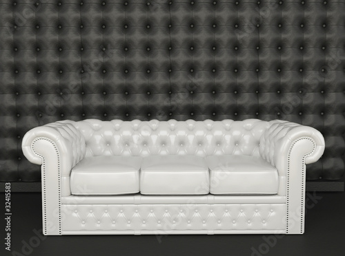 White Leather Sofas on White Leather Sofa On A Black Background    Victoria Andreas  32415583