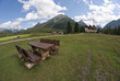 Bench on the Dolomites Mountains, Italy