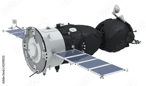 Illustration: Spaceship isolated on white background Spaceship isolated on white background