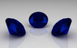 Trio of deep blue round sapphire stones Trio of deep blue round sapphire stones