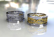 Pair of two tone Christ engagement rings Pair of two tone Christ engagement rings