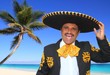 Charro mariachi singing shout in Mexico beach Charro mariachi singing shout in Mexico beach