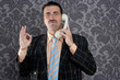 happy ok gesture telephone man retro hand sign happy ok gesture telephone man retro hand sign