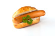 Bockwurst, Brötchen und Petersilie