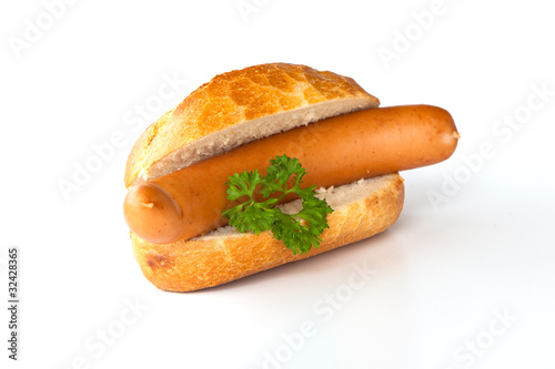 Photo: Bockwurst, Brötchen und Petersilie Bockwurst, Brötchen und Petersilie