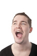 Young man with open mouth