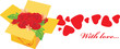 Holiday packing with roses. Vector