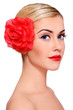 Beauty with red flower