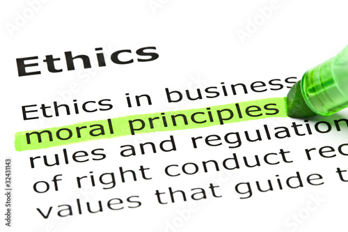 Photo: 'Moral principles' highlighted in green 'Moral principles' highlighted in green