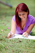 Woman studying outdoors