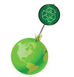 Green earth recycling sign isolated on white background Green earth recycling sign isolated on white background
