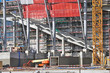 Sports stadium under construction. Warsaw