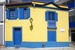 Yellow and blue house in Aveiro downtown.