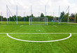 Football ground with goal gates Football ground with goal gates