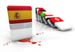 Spanish revolution protest domino effect flag Spain illustration Spanish revolution protest domino effect flag Spain illustration