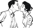 Pareja de enamorados besandose
