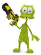 alien cartoon holding a gun alien cartoon holding a gun