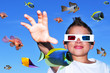 Boy in 3D glasses