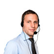 Mann mit Headset